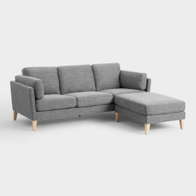Graphite Woven Noelle Sofa and Ottoman | World Market