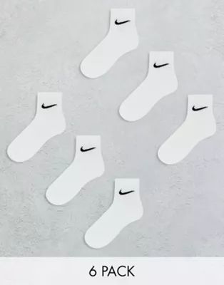 Nike Training Everyday Cushioned ankle socks 6 pack in white | ASOS (Global)