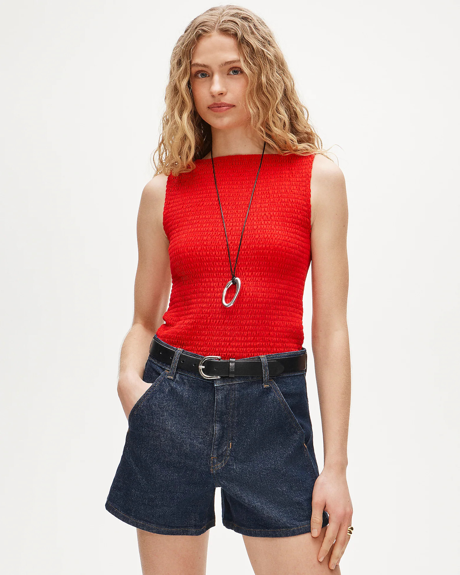 Smocked shell tank top | J. Crew US