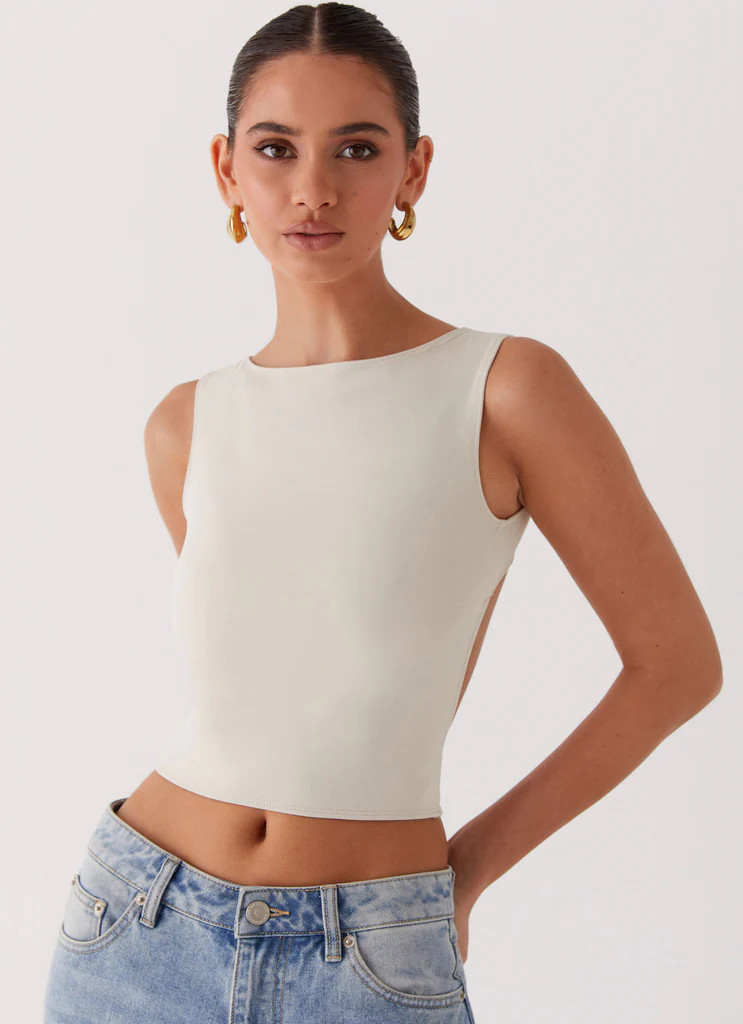 Saskie Crop Top - Ivory | Peppermayo (Global)