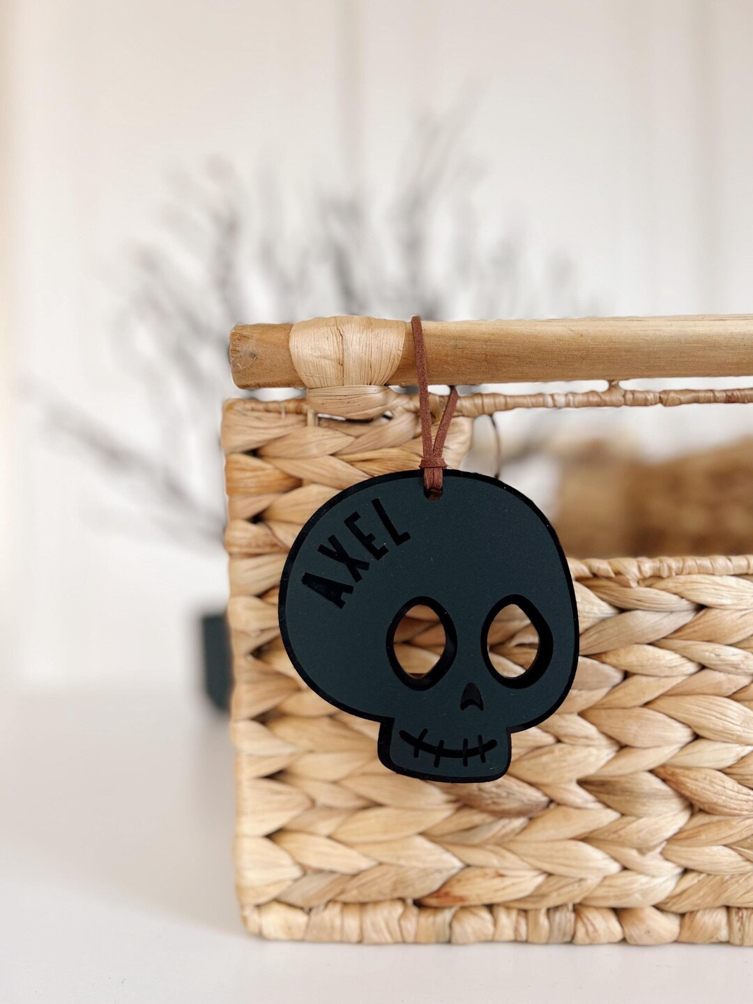 Skull Tag Halloween Basket Tag Boo Basket Tag Personalized Halloween Tag Trick or Treat Bag Tag -... | Etsy (US)