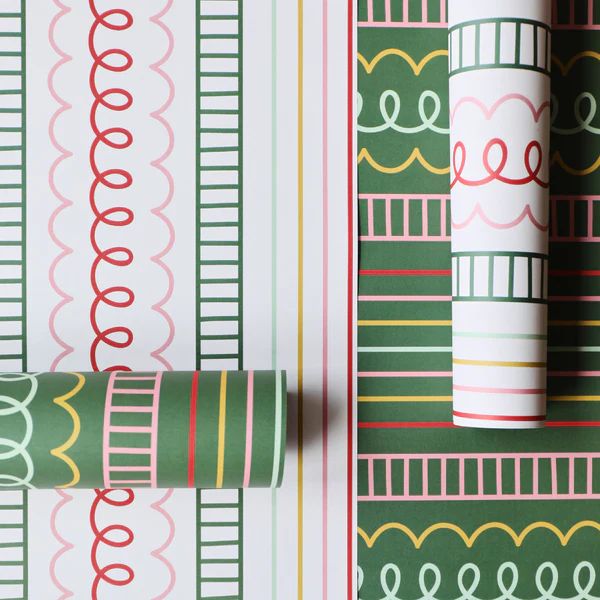 Holiday Squiggle Double Sided Gift Wrap | Joy Creative Shop