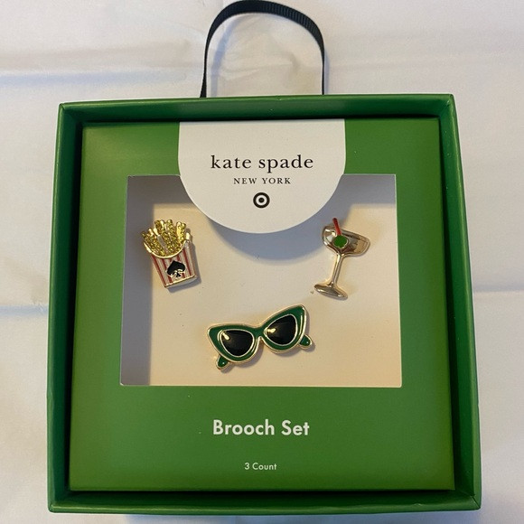 3pk Mixed Novelty Pin Set- kate spade new york x Target Green/Pink/Gold - NWT | Poshmark