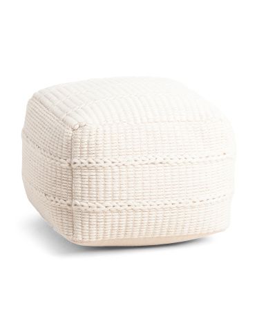 20x20 Textured Cotton Pouf | TJ Maxx