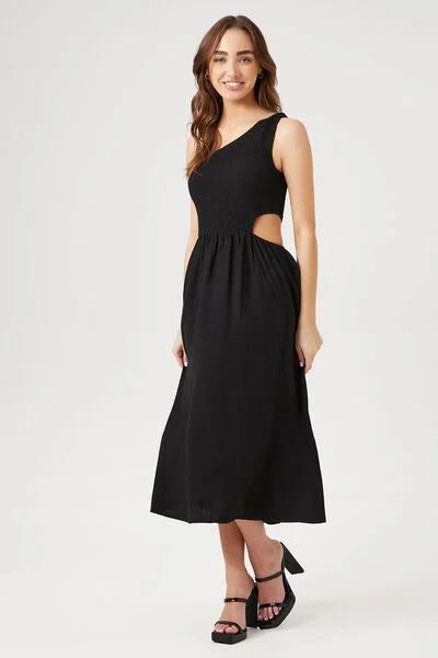 One-Shoulder Cutout Midi Dress | Forever 21