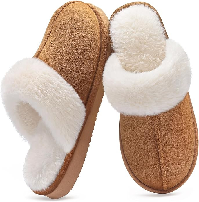 Litfun Women's Fuzzy Memory Foam Slippers Fluffy Winter House Shoes Indoor and Outdoor | Amazon (US)