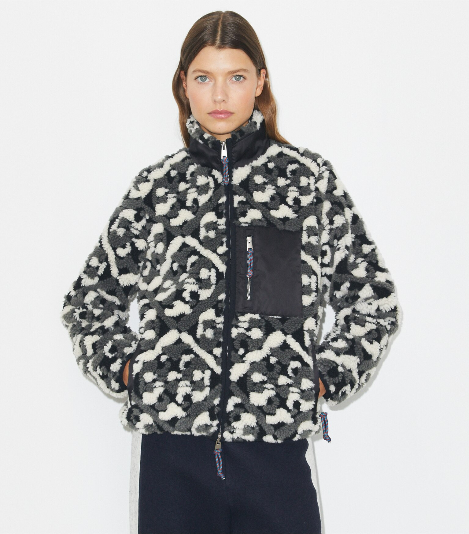 PRISMATIC T MONOGRAM FLEECE JACKET | Tory Burch (US)