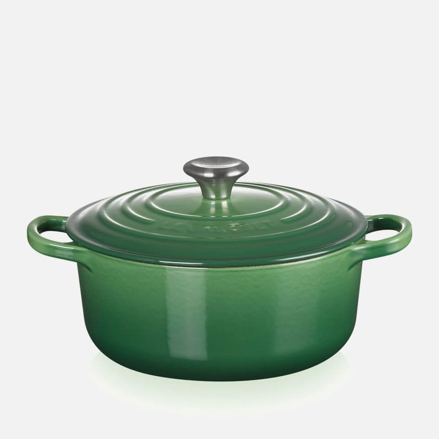 Le Creuset Signature Cast Iron Round Casserole - 28cm - Bamboo Green | Coggles (Global)