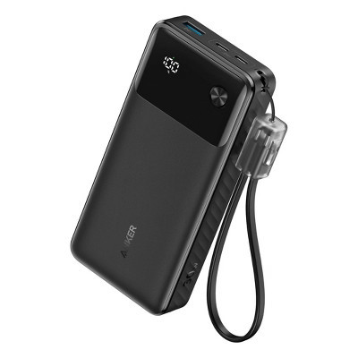 Anker 20000mAh 30W Power Bank - Black: USB-C & USB Ports, Built-In Cable, Rechargeable | Target