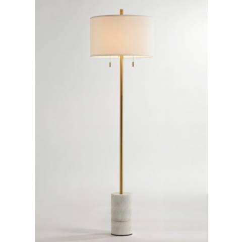 Possini Euro Milan Gold Finish Modern Floor Lamp with Marble Base - #88P05 | Lamps Plus | Lamps Plus