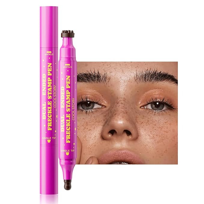 Beauty Glazed Dual-Ended Freckle Stamp Pen – Realistic Faux Freckles Makeup with Soft Sponge St... | Amazon (US)