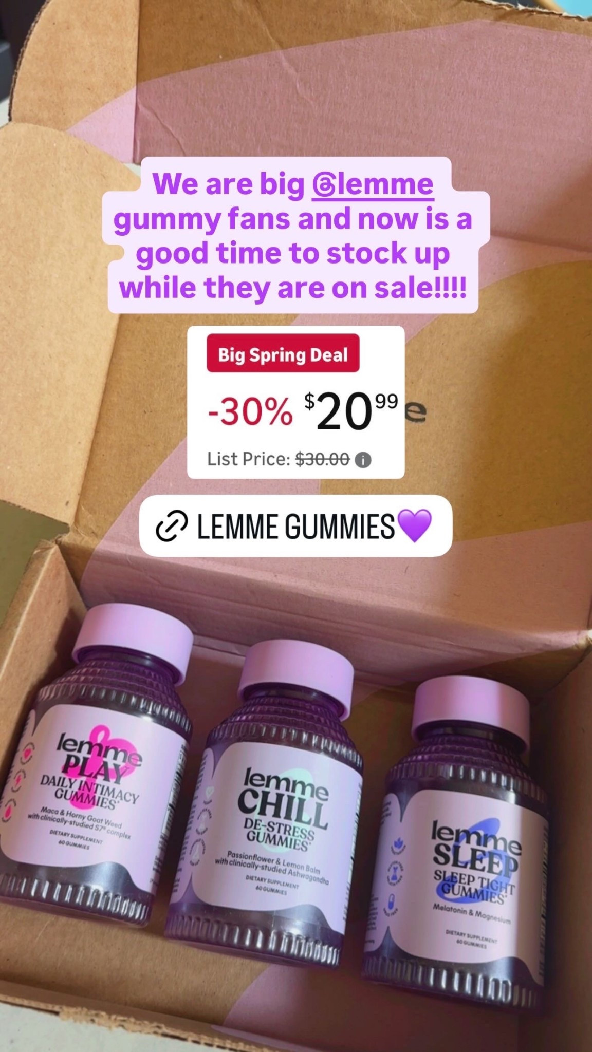 Stock up on lemme gummies while they are on sale 🫶🏻 AMAZON BIG SPRING SALE!!! Amazon finds, Amazon deals, Amazon prime day, vitamins, melatonin, daily routine, morning routine, health must haves



#LTKdayinmylife #LTKgrwm #LTKSaleAlert