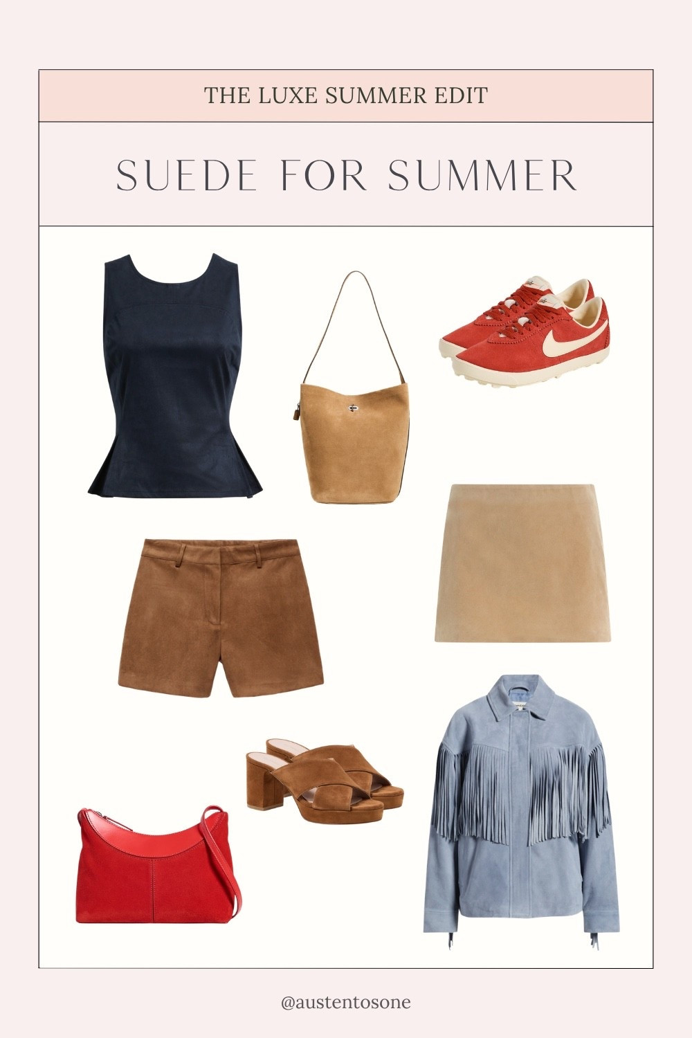 Styling suede for summer! I love this fabric and you can absolutely bring it into warmer weather with accessories like sandals and purses and even a light jacket or suede top here and there.

#LTKSeasonal