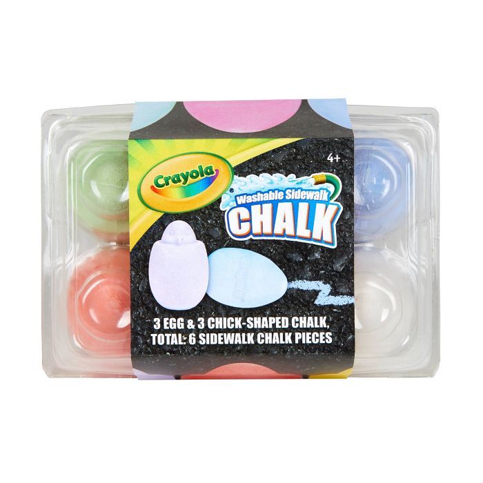 Crayola 6ct Egg and Chick Washable Sidewalk Chalk | Target