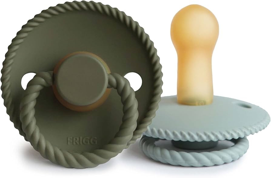 FRIGG Rope Natural Rubber Baby Pacifier | Made in Denmark | BPA-Free (Olive/Sage, 6-18 Months) | Amazon (US)