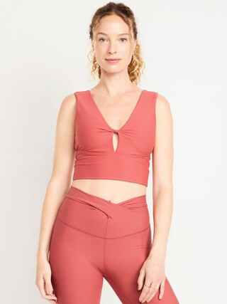 Light Support PowerSoft Twist Longline Sports Bra | Old Navy (CA)