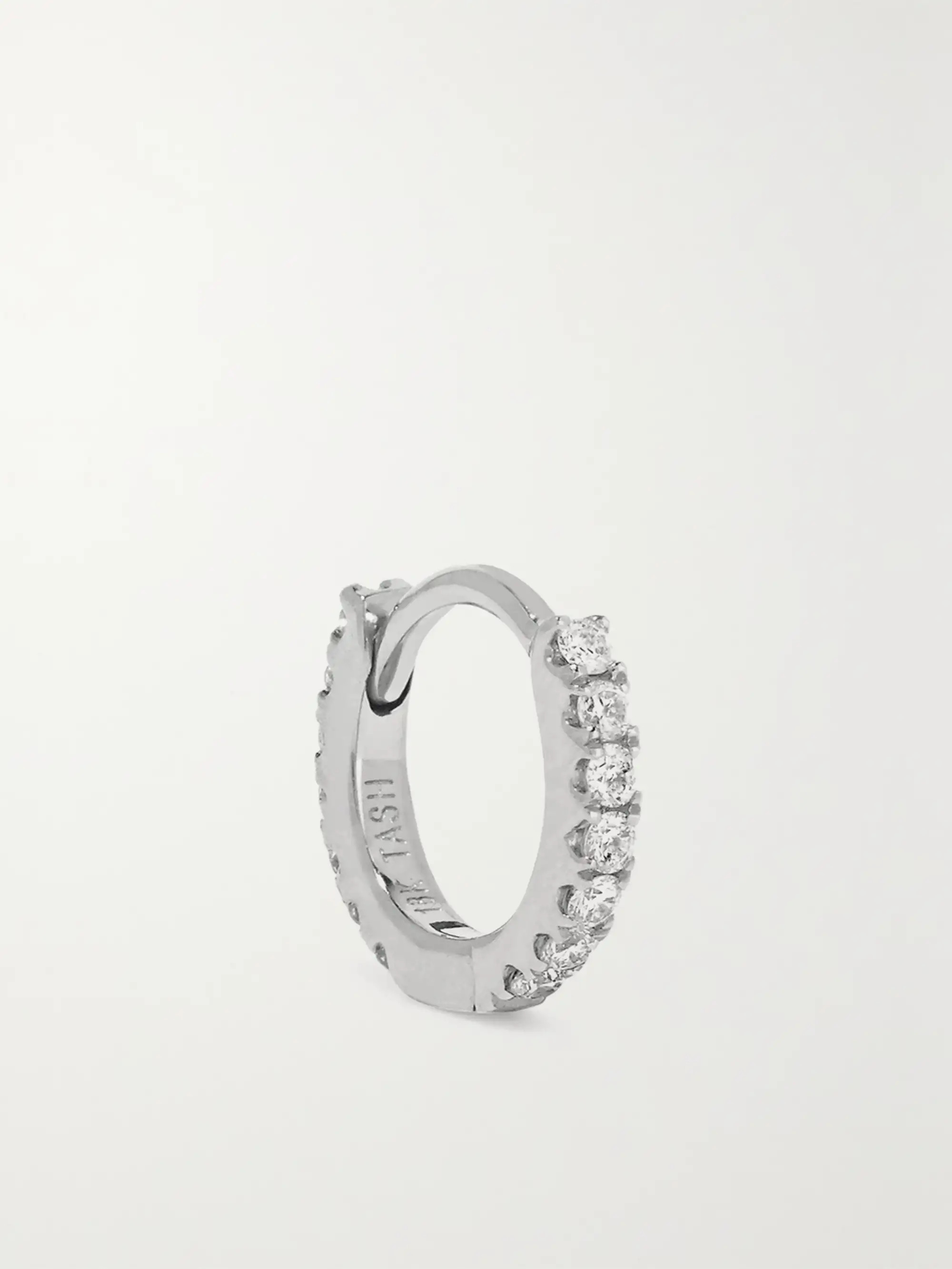 White gold 5mm 18-karat white gold diamond earring | MARIA TASH | NET-A-PORTER | NET-A-PORTER APAC