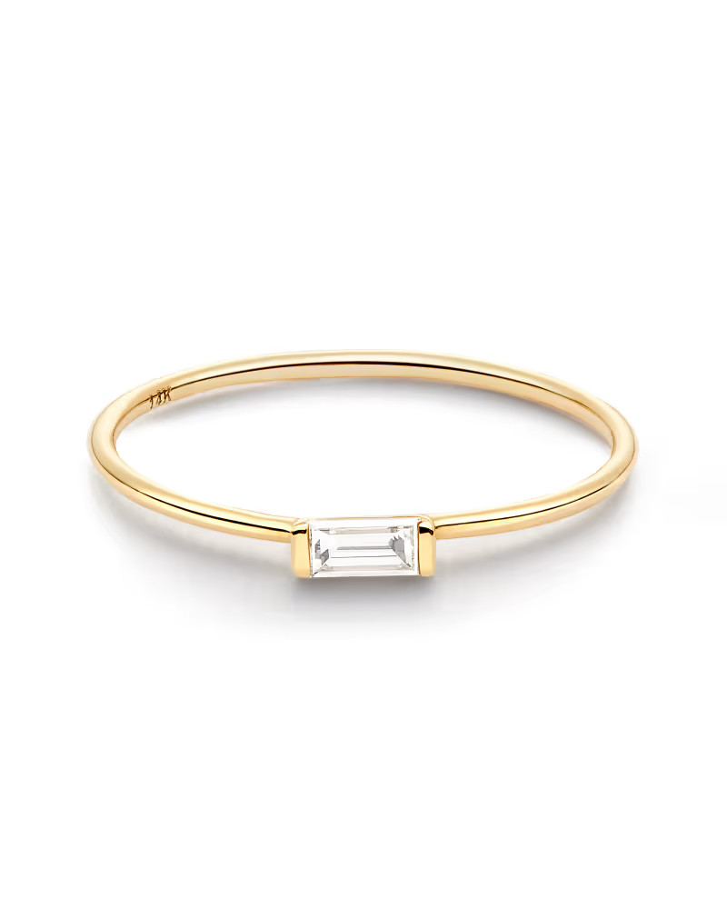 Isabella 14k Yellow Gold Band Ring in White Diamond | Kendra Scott