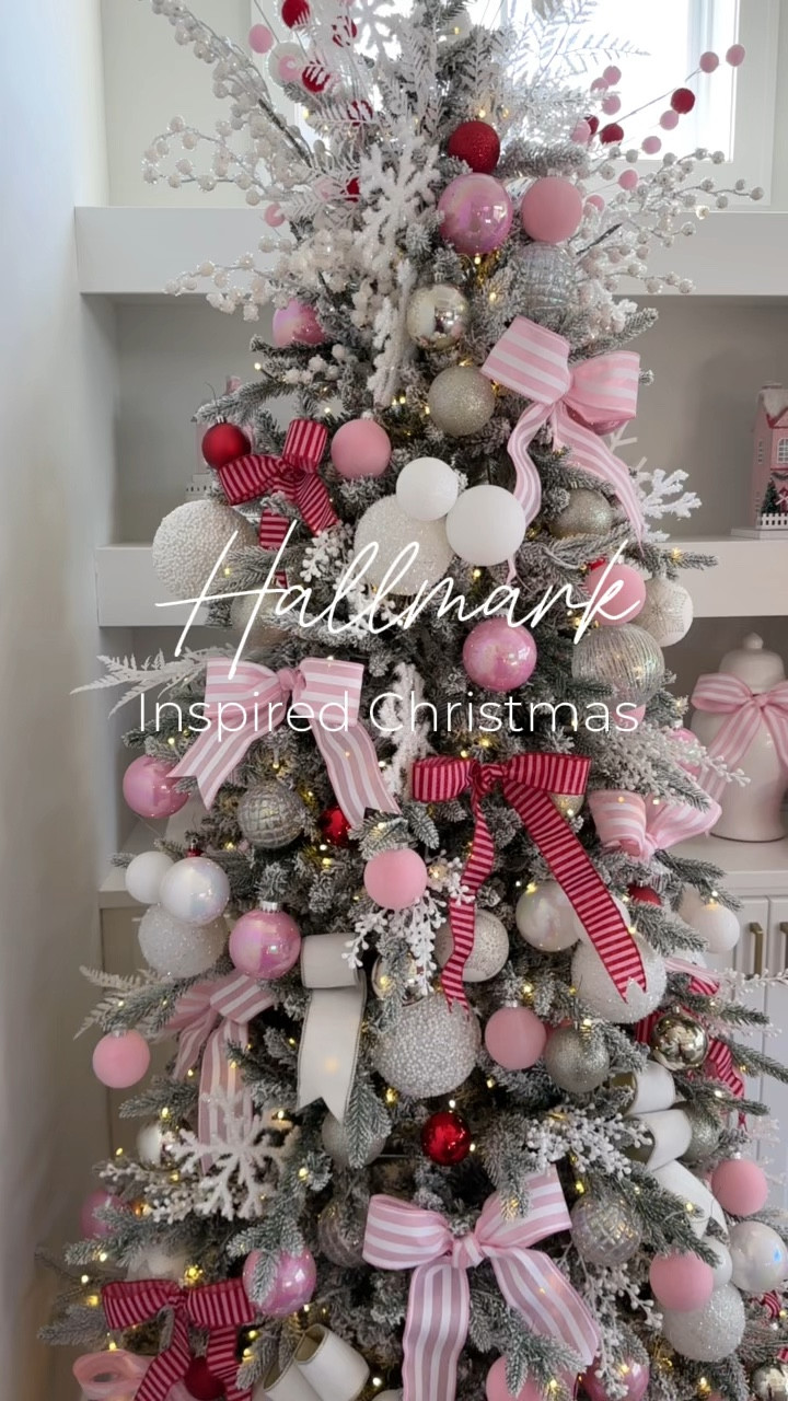 Pink and red Christmas 
Christmas tree
Flocked tree
Croquette Christmas
Christmas ornaments 

#LTKHome #LTKHoliday #LTKSeasonal