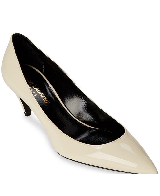 SAINT LAURENT CHARLOTTE WHITE PATENT POINTED TOE PUMPS 55MM US 9/ EU 39 | eBay US