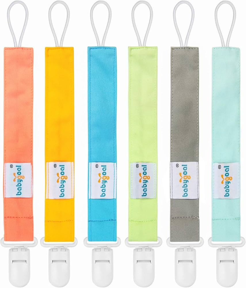 babygoal Neutral Pacifier Clips, 6 Pack Paci Holder Clip Leashes Fits for Most Pacifiers and Bink... | Amazon (US)