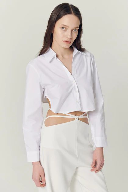 Mila Back String Crop Shirt | Storets (Global)