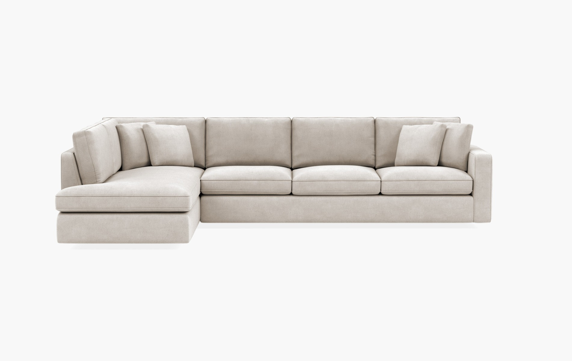 Skylar Slipcovered 4-Seat  Bumper Sectional | Interior Define