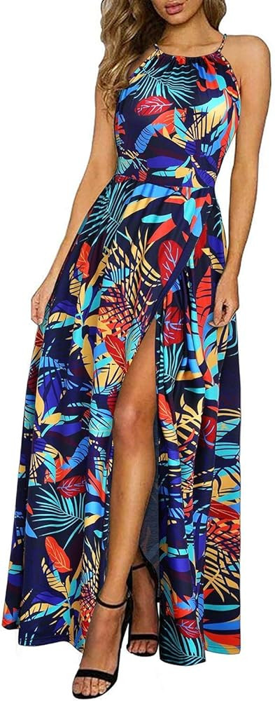 KILIG Women's Summer Maxi Dress 2025 Casual Sleeveless Split Floral Sundress Beach Vacation Flowy... | Amazon (US)