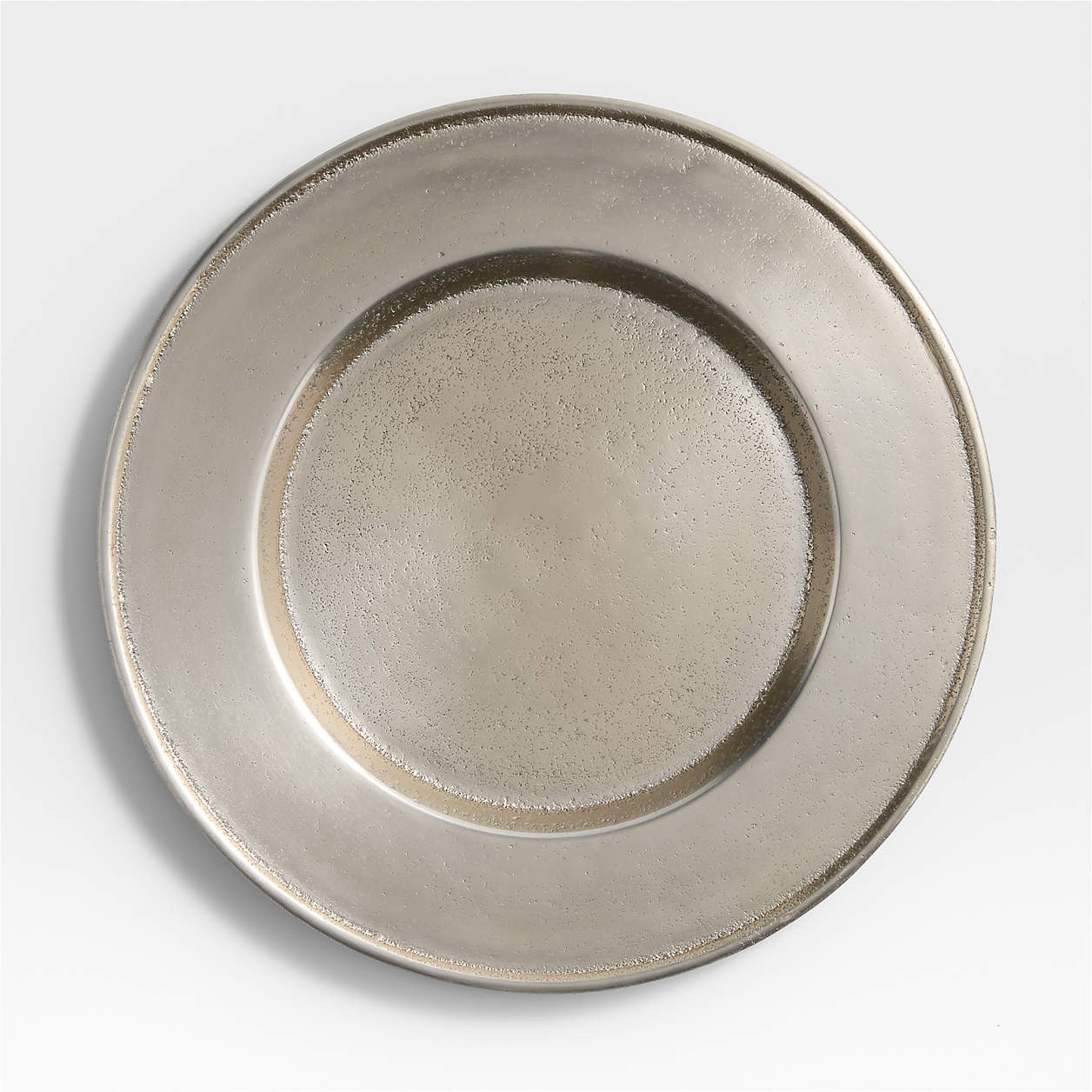Argento Antique Metal Charger Plate | Crate & Barrel | Crate & Barrel