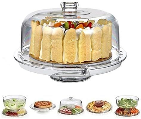 HBlife Acrylic Cake Stand Multifunctional Serving Platter and Cake Plate With Dome (6 Uses) | Amazon (US)