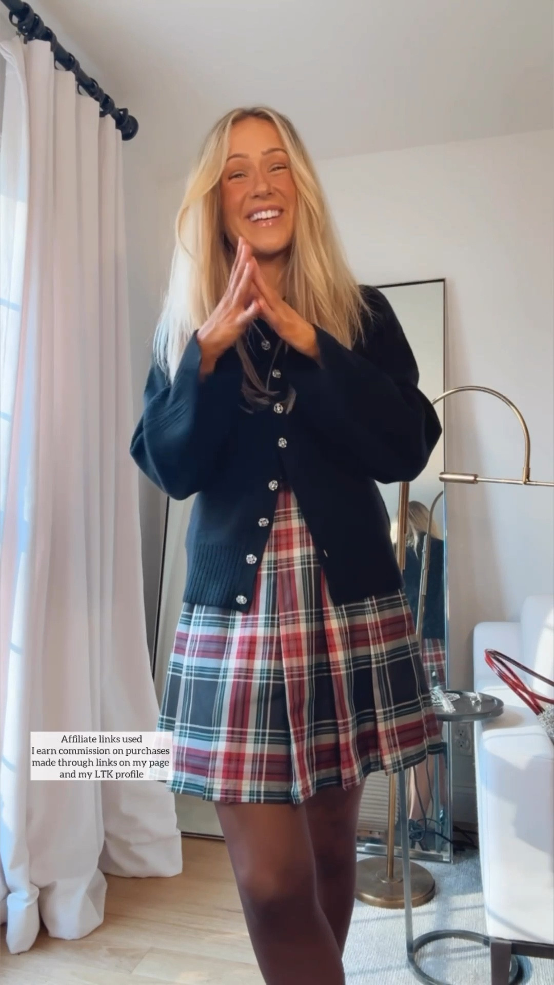 Holiday party outfit

Red plaid skirt tartan
Black rhinestone button cardigan sweater 
Black party shoes
Silver rhinestone bag 

#LTKParties #LTKHoliday