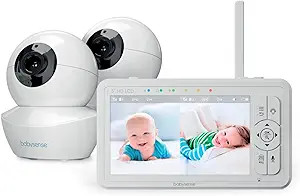 5" HD Split-Screen Baby Monitor, Babysense Video Baby Monitor with Camera and Audio, Two HD Camer... | Amazon (US)