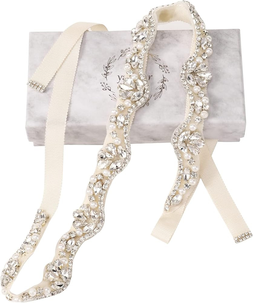 Handmade Rhinestone Wedding Belt Crystal Bridal Belt and Sashes for for Bridal Bridesmaid Gowns | Amazon (US)