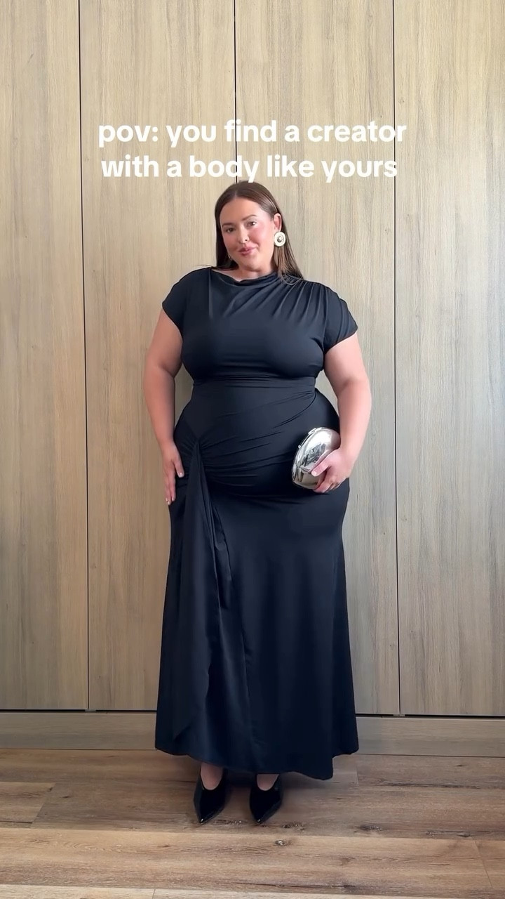 plus size wedding guest dress for fall 🖤 comment “love it” it be sent details on this look 💌