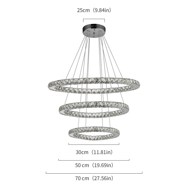 Lorri 3 - Light LED Unique Geometric LED Chandelier | Wayfair North America