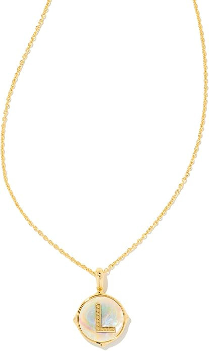 Kendra Scott 14k Gold-Plated Brass Letter A-Z Disc Reversible Pendant Necklace, Fashion Jewelry f... | Amazon (US)