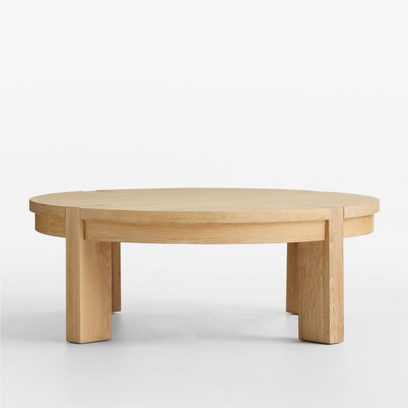 Terra Natural White Oak Wood 44" Round Coffee Table + Reviews | Crate & Barrel | Crate & Barrel