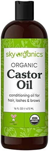 Amazon.com: Sky Organics Organic Castor Oil for Hair, Lashes & Brows 100% Pure & Cold-Pressed USD... | Amazon (US)