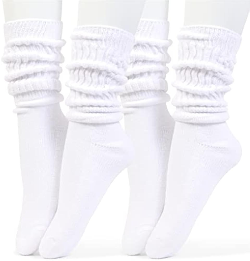 HOT FEET Slouch Socks for Women and Girls - 2/6 Pairs Colorful Scrunch Socks, Knee High Socks Cot... | Amazon (US)