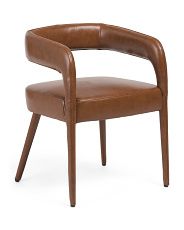 Carrie Genuine Leather Cantilevered Back Dining Chair | TJ Maxx