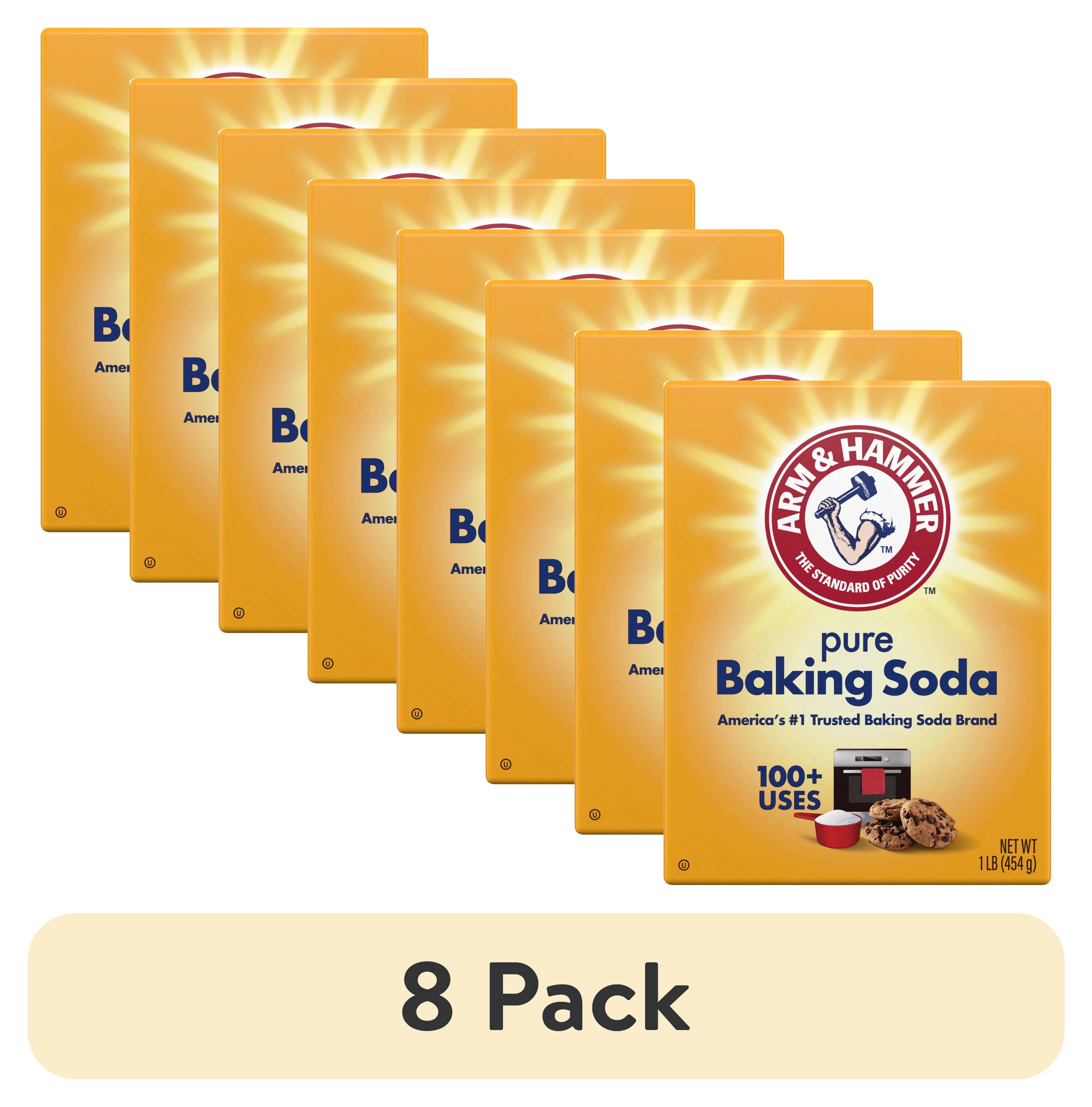 (8 pack) ARM & HAMMER Pure Baking Soda, For Baking, Cleaning & Deodorizing, 1 lb Box | Walmart (US)