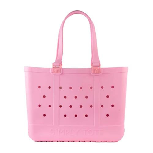 Simply Southern Large Simply Tote Bag - All Waterproof Sandproof Beach Utility - Everyday Tote (Rose) | Amazon (US)