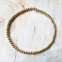 Gold Bead Bracelet | 18K Gold Sterling Silver 925 Minimal Stretch Stackable 18K Plating 3mm Beads | Etsy (US)
