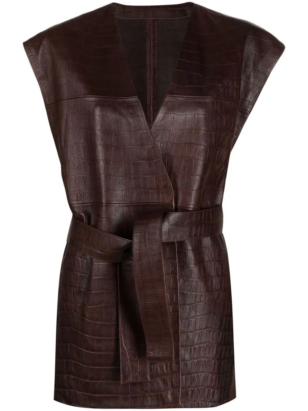 Fabiana Filippi crocodile-embossed Leather Gilet - Farfetch | Farfetch Global