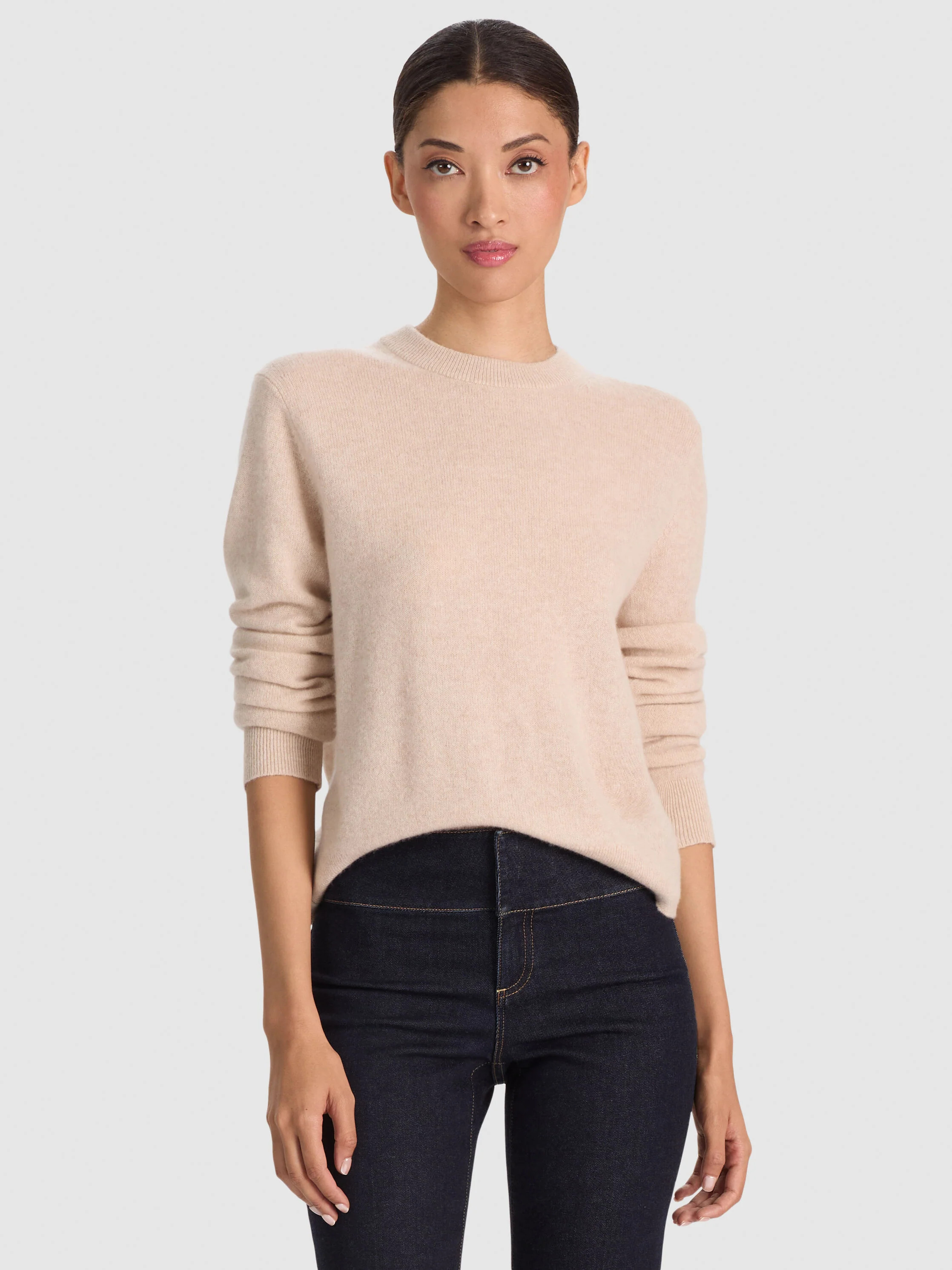 SCOTTIE CASHMERE PULLOVER - OATMEAL HEATHER | Alice + Olivia