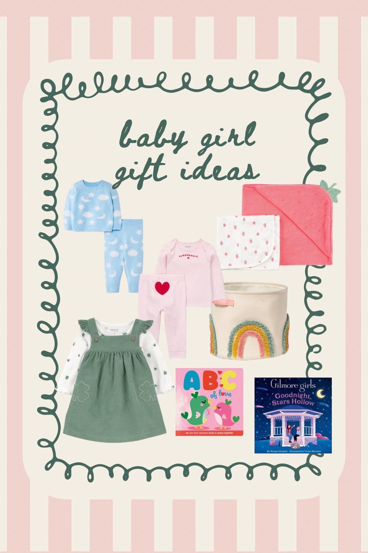 My friend recently had a baby girl & here are some things I got her! I def missed a couple of items but this is a cute little haul! She’s an Irish girly so had to get the shamrock dress! @Target #target #babygirl #clothes #books #gilmoregirls

#LTKBaby #LTKSaleAlert #LTKKids