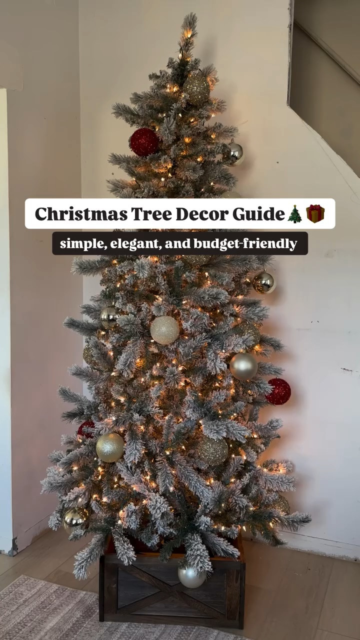 Easy Christmas Tree Decorating Guide🤗🎄✨ Simple, elegant, modern, elevated, classy vibe. Most ornaments from @target. Flocked christmas tree from Michael’s. Budget friendly products. Comment with any questions! Like and save video for reference #christmasdecor #christmastree #christmastrees #christmastreedecorating #christmastreedecorations #christmastreeinspo #christmas #christmaslights