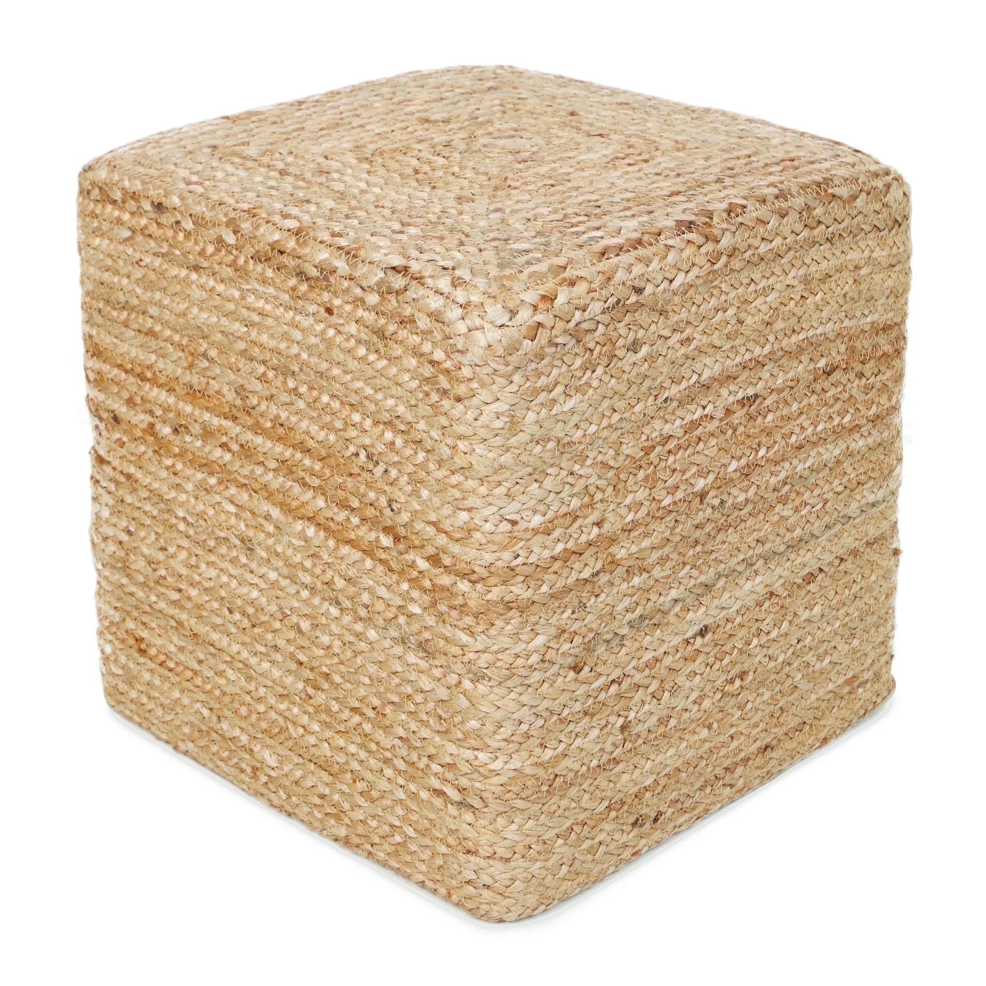 · REDEARTH · Cube Pouf Foot Stool Ottoman - Jute Braided Pouffe Poof Accent Sitting Footrest fo... | Walmart (US)
