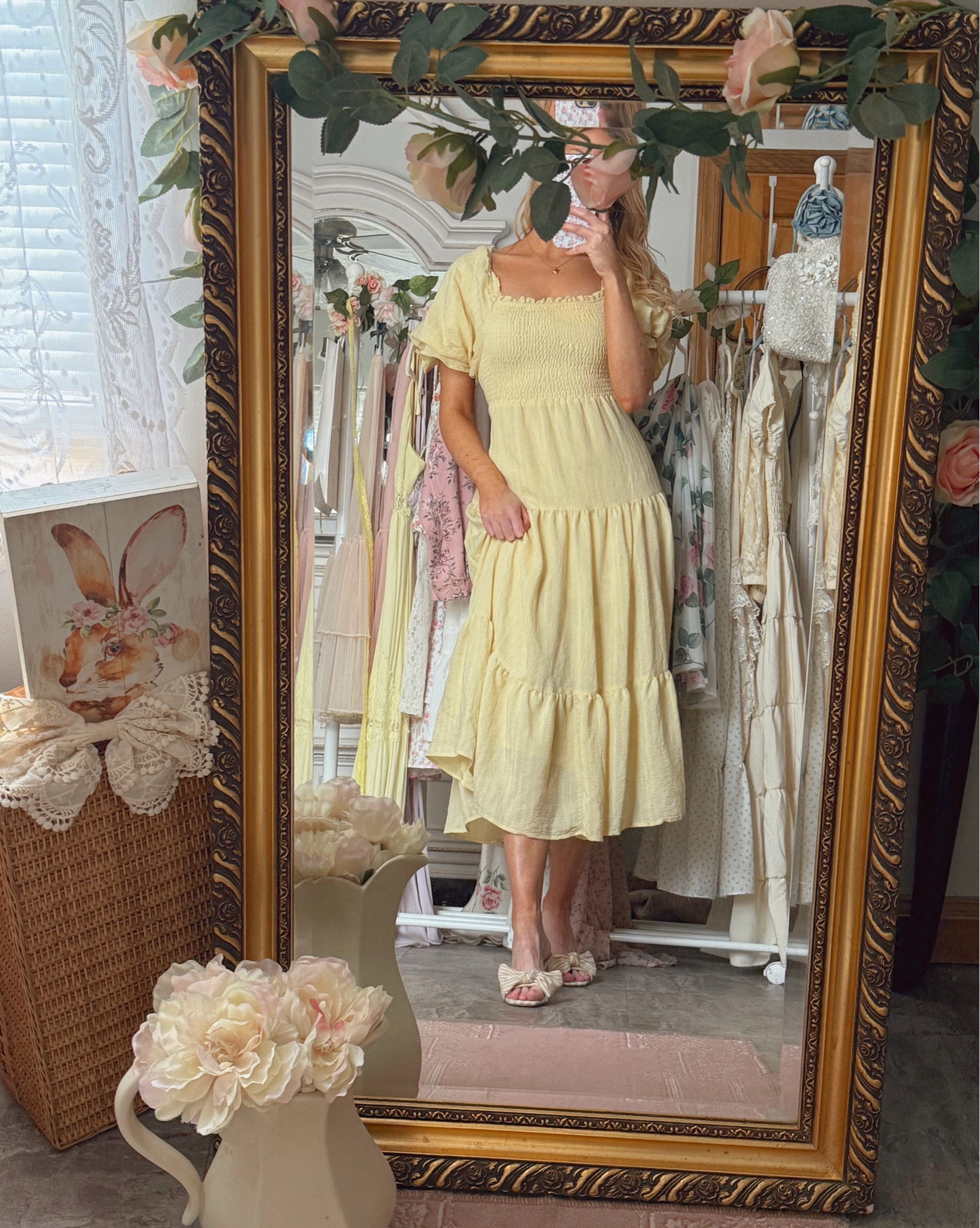 cheery yellow Easter outfit 🐥 🧺 🌼

#LTKStyleTip #LTKSeasonal #LTKFindsUnder100