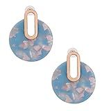 Acrylic Earrings For Women Girls Statement Drop Dangle Earrings Bohemian Hoop Earring Mottled Resin  | Amazon (US)